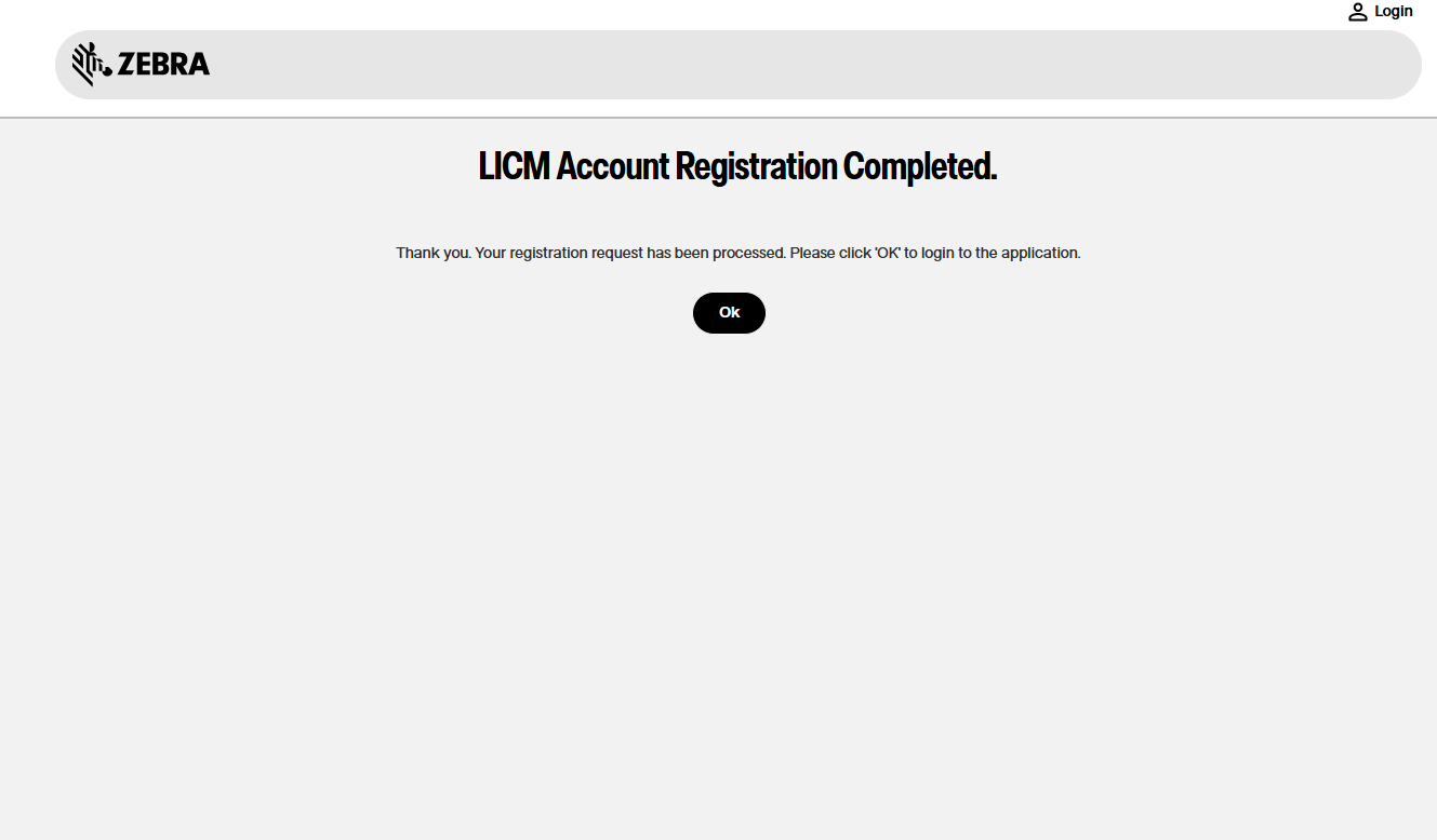 Pantalla de confirmación OK